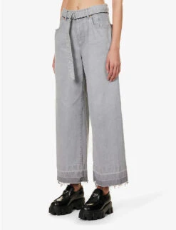 Sacai Faded-wash Wide-leg Mid-rise Jeans -Sweaty Bety Clothing Shop R04180393 GRAY ALT02