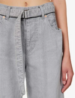 Sacai Faded-wash Wide-leg Mid-rise Jeans -Sweaty Bety Clothing Shop R04180393 GRAY ALT05