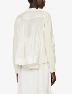 Sacai Pleated-back Wool Cardigan -Sweaty Bety Clothing Shop R04180394 OFFWHITE ALT03