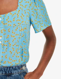 Whistles Floral-print Woven Top -Sweaty Bety Clothing Shop R04180431 MULTICOLOURED ALT04