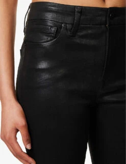 GOOD AMERICAN Good Legs Tapered-leg Mid-rise Organic Stretch-denim Jeans -Sweaty Bety Clothing Shop R04180514 BLACK001 ALT04