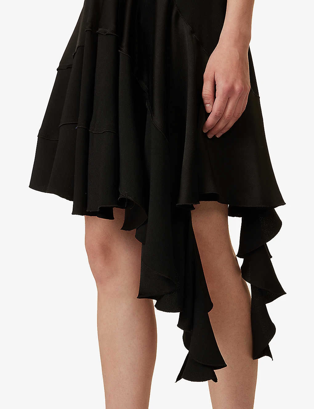 Victoria Beckham Scalloped-trim Asymmetric-hem Woven Midi Dress 8 Victoria Beckham Scalloped-trim Asymmetric-hem Woven Midi Dress - Image 6