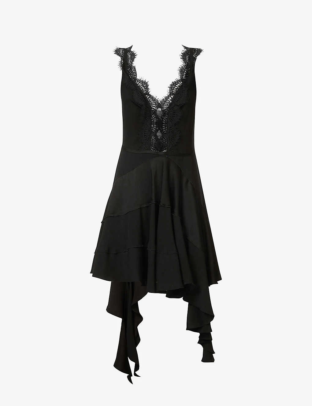 Victoria Beckham Scalloped-trim Asymmetric-hem Woven Midi Dress 3 Victoria Beckham Scalloped-trim Asymmetric-hem Woven Midi Dress