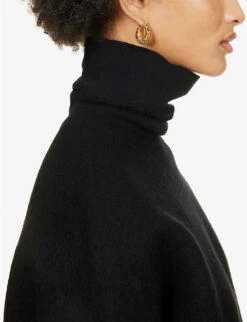 Dries Van Noten Relaxed-fit Turtleneck Wool Jumper -Sweaty Bety Clothing Shop R04180737 BLACK ALT04