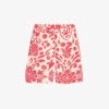Paisley Graphic-pattern High-rise Cotton Shorts -Sweaty Bety Clothing Shop R04181101 CORAL M
