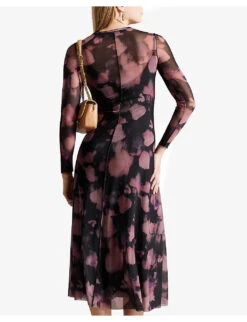 Ted Baker Samiyah Graphic-print Long-sleeve Mesh Midi Dress 9 Ted Baker Samiyah Graphic-print Long-sleeve Mesh Midi Dress -Sweaty Bety Clothing Shop R04181249 BLACK ALT03