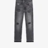 THE KOOPLES Distressed Straight-leg Mid-rise Stretch-cotton Jeans -Sweaty Bety Clothing Shop R04181786 LIGHTGREYMELWHITE M