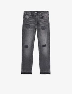 THE KOOPLES Distressed Straight-leg Mid-rise Stretch-cotton Jeans
