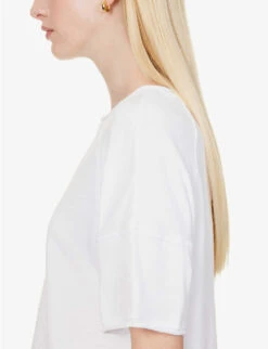 ME AND EM Relaxed-fit Rolled-trim Cotton Sweat Top -Sweaty Bety Clothing Shop R04181873 FRESHWHITE ALT04