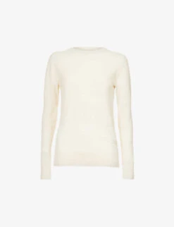 Toteme Striped Long-sleeved Organic Cotton And Cashmere-blend Knitted Top