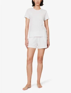 Casey Drawstring-waist Organic-cotton Shorts -Sweaty Bety Clothing Shop R04183736 WHITE ALT01