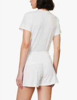 Casey Drawstring-waist Organic-cotton Shorts -Sweaty Bety Clothing Shop R04183736 WHITE ALT03