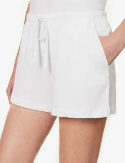 Casey Drawstring-waist Organic-cotton Shorts -Sweaty Bety Clothing Shop R04183736 WHITE ALT04