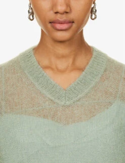 Acne Studios Kosma Semi-sheer Mohair Wool-blend Knitted Jumper 11 Acne Studios Kosma Semi-sheer Mohair Wool-blend Knitted Jumper -Sweaty Bety Clothing Shop R04184345 SAGEGREEN ALT04