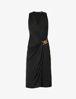 Versace Medusa Clasp-fastened Slim-fit Jersey Midi Dress