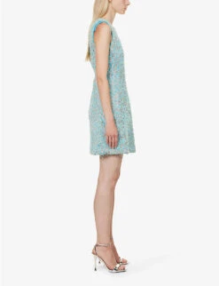 Tilly Crystal-embellished Woven Mini Dress 10 Tilly Crystal-embellished Woven Mini Dress -Sweaty Bety Clothing Shop R04185307 BLUE ALT02