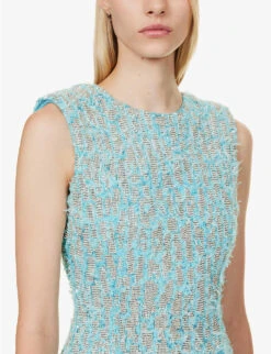 Tilly Crystal-embellished Woven Mini Dress 13 Tilly Crystal-embellished Woven Mini Dress -Sweaty Bety Clothing Shop R04185307 BLUE ALT05