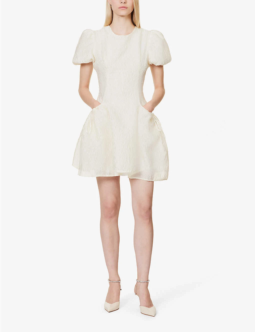 SISTER JANE Ocean Charm Textured Woven-blend Mini Dress 4 SISTER JANE Ocean Charm Textured Woven-blend Mini Dress - Image 2