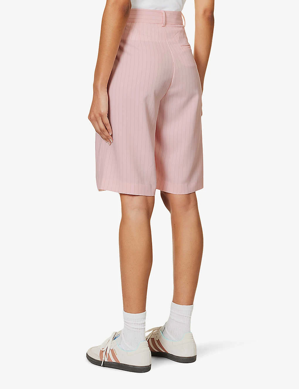 Vivian Striped High-rise Woven Shorts 6 Vivian Striped High-rise Woven Shorts - Image 4