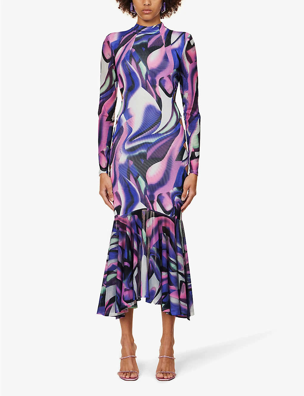 Swirl Graphic-print Regular-fit Stretch-woven Midi Dress 5 Swirl Graphic-print Regular-fit Stretch-woven Midi Dress - Image 3