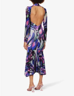 Swirl Graphic-print Regular-fit Stretch-woven Midi Dress 11 Swirl Graphic-print Regular-fit Stretch-woven Midi Dress -Sweaty Bety Clothing Shop R04186750 LILAC ALT03