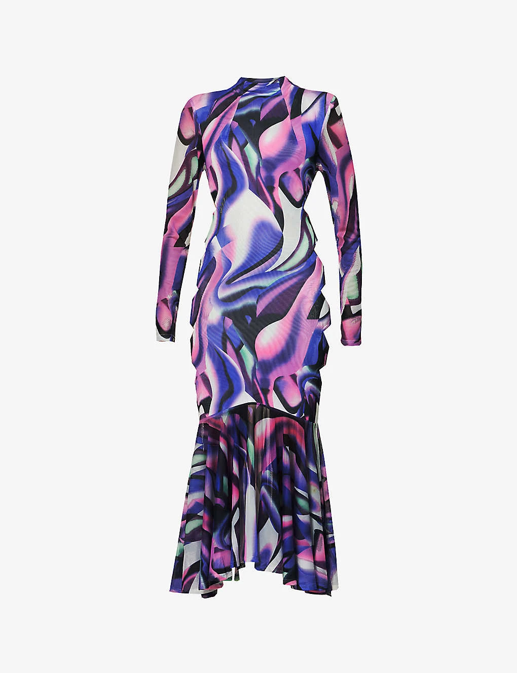 Swirl Graphic-print Regular-fit Stretch-woven Midi Dress 3 Swirl Graphic-print Regular-fit Stretch-woven Midi Dress