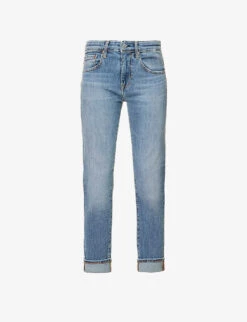 Ex-Boyfriend Tapered-leg Mid-rise Cotton-blend Jeans