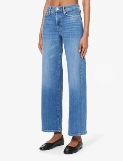 FRAME Le Palazzo Wide-leg Slim-fit Stretch-denim Jeans -Sweaty Bety Clothing Shop R04187456 DRIZZLE ALT02
