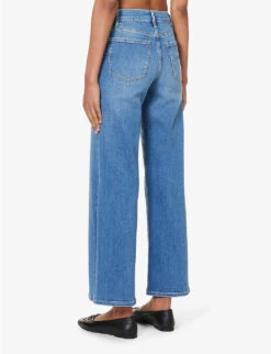 FRAME Le Palazzo Wide-leg Slim-fit Stretch-denim Jeans -Sweaty Bety Clothing Shop R04187456 DRIZZLE ALT03