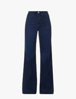 FRAME Le Palazzo Wide-leg High-rise Stretch-denim Jeans