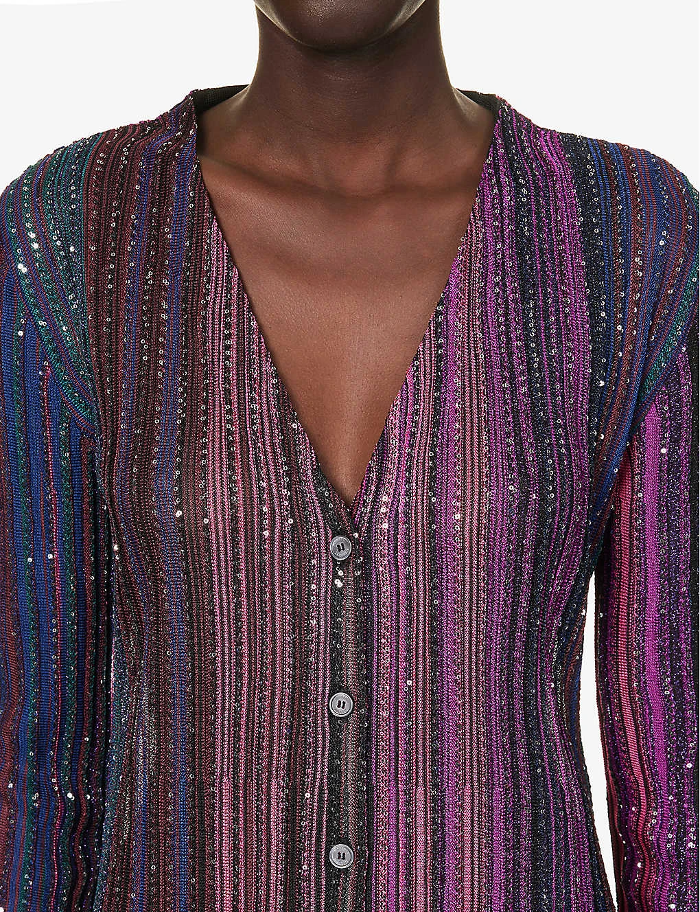 Missoni Striped Sequin-embellished Knitted Cardigan 7 Missoni Striped Sequin-embellished Knitted Cardigan - Image 5