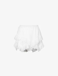 Isabel Marant Etoile Kaddy Tiered Frilled-trim High-rise Cotton Shorts