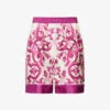 Dolce & Gabbana Maioliche Graphic-print Silk Shorts