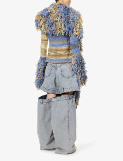 Rhona Fringe-trims Wool-blend Knitted Cardigan -Sweaty Bety Clothing Shop R04189001 CANDY ALT03