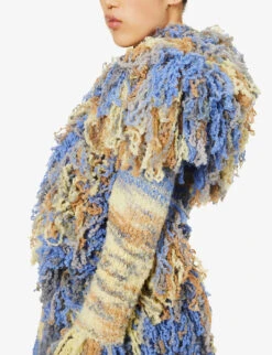 Rhona Fringe-trims Wool-blend Knitted Cardigan -Sweaty Bety Clothing Shop R04189001 CANDY ALT05