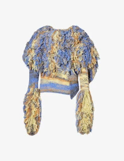 Rhona Fringe-trims Wool-blend Knitted Cardigan