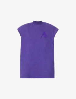 Laurie Padded-shoulders Cotton T-shirt