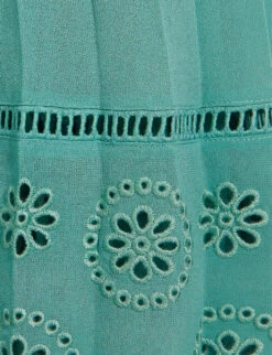 CLAUDIE PIERLOT Two Piece-effect Pleated Cotton Midi Dress -Sweaty Bety Clothing Shop R04189899 VERTS ALT05