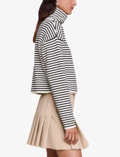 Maje My City Striped Stretch Rib-knit Jumper -Sweaty Bety Clothing Shop R04190008 ECRU ALT02