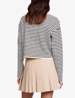 Maje My City Striped Stretch Rib-knit Jumper -Sweaty Bety Clothing Shop R04190008 ECRU ALT03