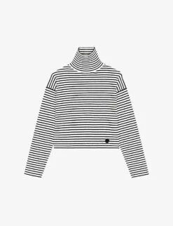 Maje My City Striped Stretch Rib-knit Jumper