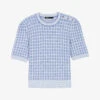 Maje Malonyta Checked Stretch-knit Jumper -Sweaty Bety Clothing Shop R04190022 BLEUS M