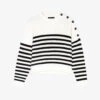 Maje Marino Stripe-print Long-sleeve Knitted Jumper -Sweaty Bety Clothing Shop R04190031 ECRU M