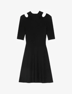 Maje Roseanna Cut-out Stretch Woven Mini Dress