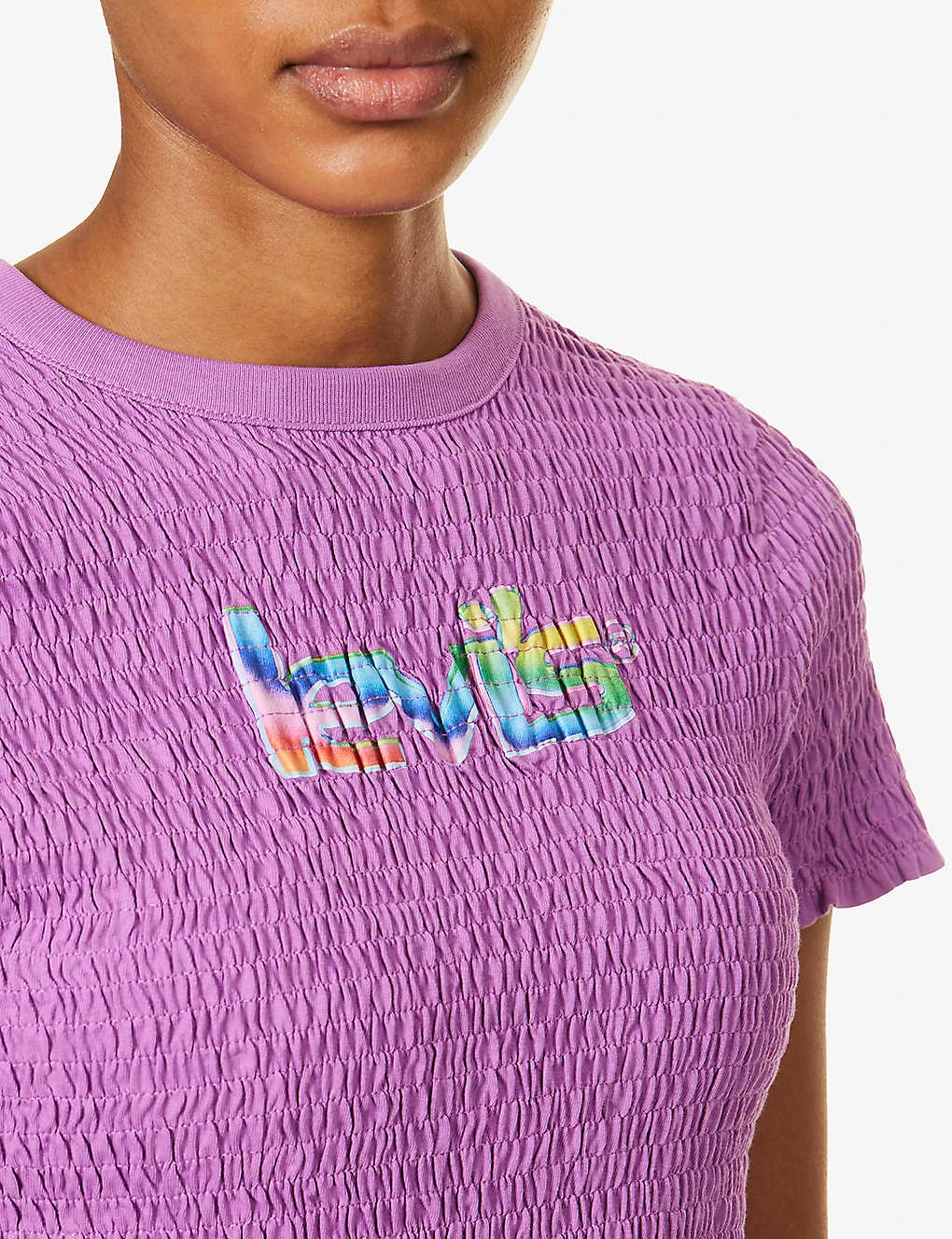 Levis Popcorn Graphic-print Ruched Cotton-jersey T-shirt 7 Levis Popcorn Graphic-print Ruched Cotton-jersey T-shirt - Image 5