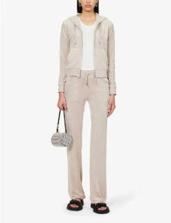 Juicy Couture Logo-embroidered Straight-leg Velour Trousers -Sweaty Bety Clothing Shop R04191477 STRING509 ALT01
