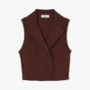 Sandro Solune Wide-collar Cropped Stretch-woven Waistcoat