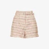 SELF PORTRAIT Belted Mid-rise Woven Shorts -Sweaty Bety Clothing Shop R04195766 PINK M