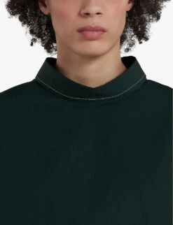 Marni Button-back Dropped-shoulder Cotton-poplin Shirt -Sweaty Bety Clothing Shop R04196465 SPHERICALGREEN ALT02