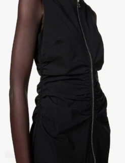 Zipper Slim-fit Recycled Polyester-blend Mini Dress -Sweaty Bety Clothing Shop R04197552 BLACK ALT04